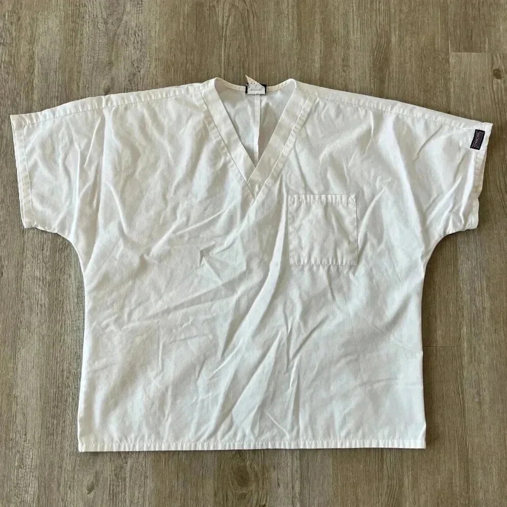 Unisex Bundle of 2 Cherokee White Scrub Tops - L - Picture 6 of 11